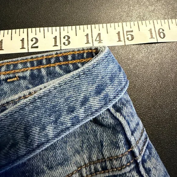 Abercrombie & Fitch A&F Mom Jeans 28 (6R) | High Rise Tie Waist Denim Fray Hem - Picture 8 of 10